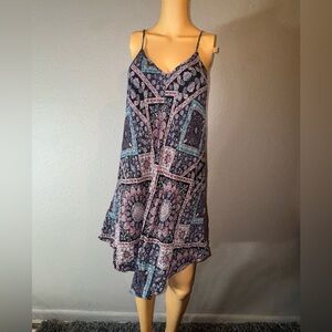 American Eagle Outfitters Asymmetrical Dress in Blue and Purple